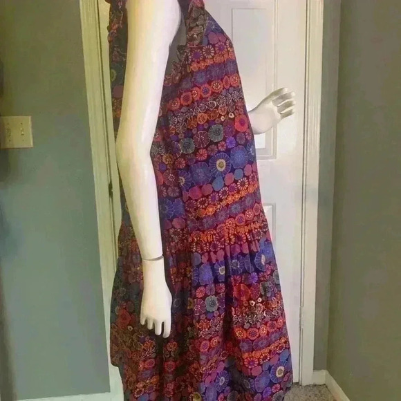 PINCH Floral Print Ruffle Cap Sleeve Midi Dress L - Picture 7 of 11